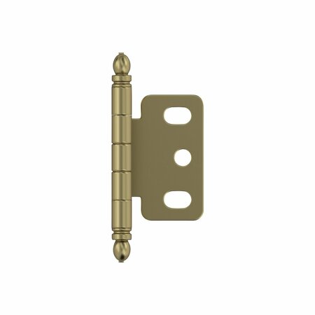 AMEROCK 3/4in 19mm Door Thickness Full Inset Partial Wrap Ball Tip Golden Champagne Cabinet Hinge, Single PK3180TBBBZ